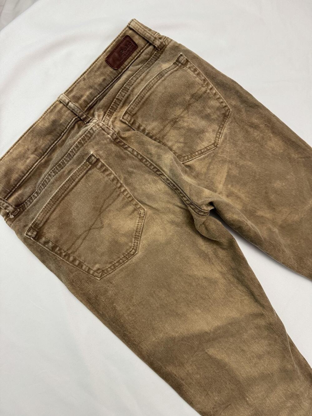 Polo Ralph Lauren Tompkins Skinny Crop Jeans Womens 27 Brown Acid Wash Fall